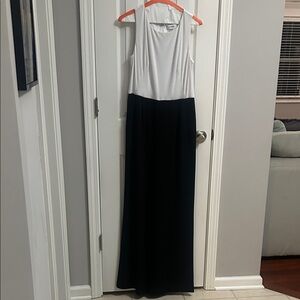 Calvin Klein black and white jumpsuit with pockets